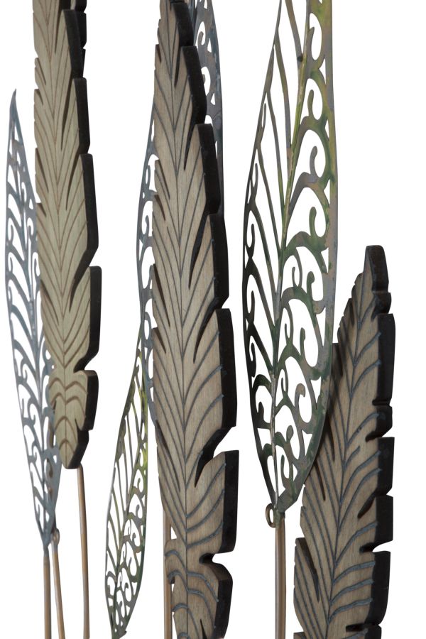 PANNELLO IN FERRO E LEGNO FOGLIE -C- FERRETTI