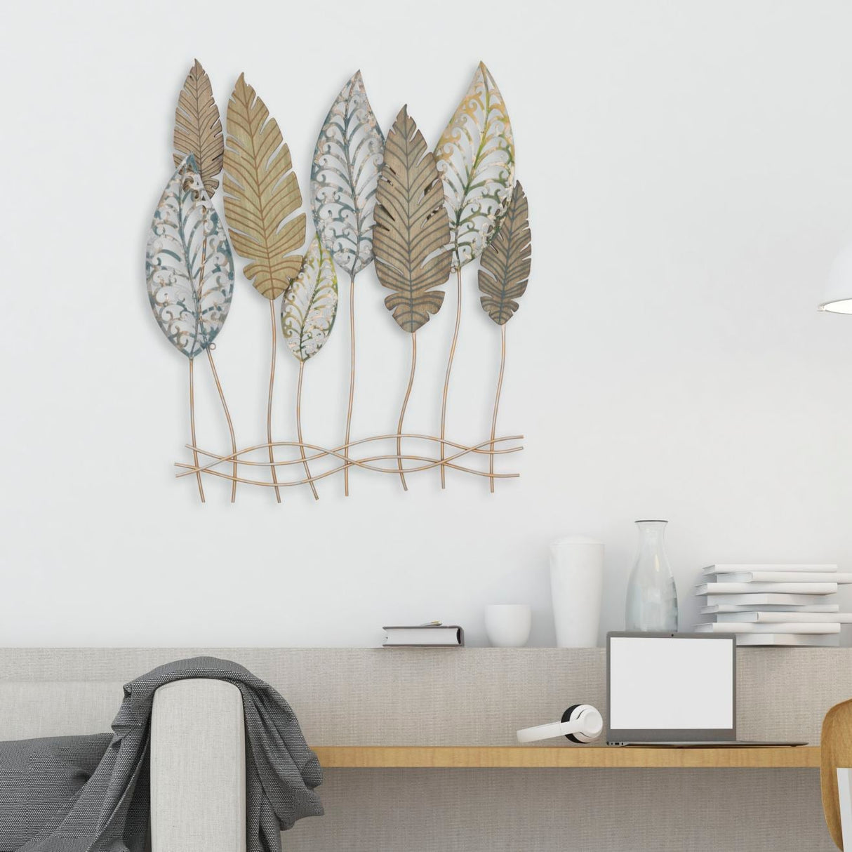 PANNELLO IN FERRO E LEGNO FOGLIE -C- FERRETTI