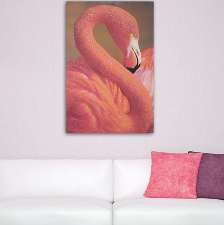 STAMPA SU TELA CON APPLICAZIONI -A- FLAMINGO - FERRETTI