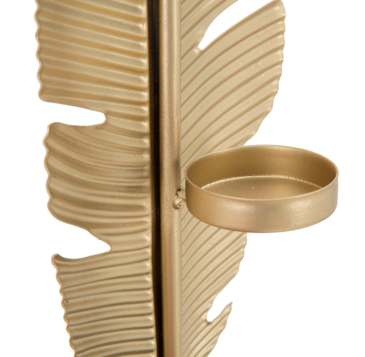 SCULTURA FOGLIA C/PORTA CANDELA GLAM - FERRETTI