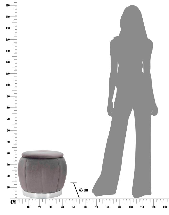 PUFF/CONTENITORE PARIS GRIGIO/SILVER - FERRETTI