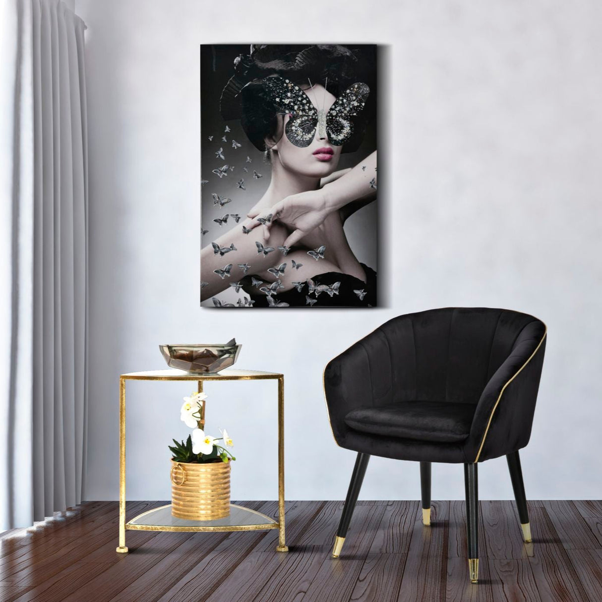 POLTRONA PARIS NERA/GOLD - FERRETTI