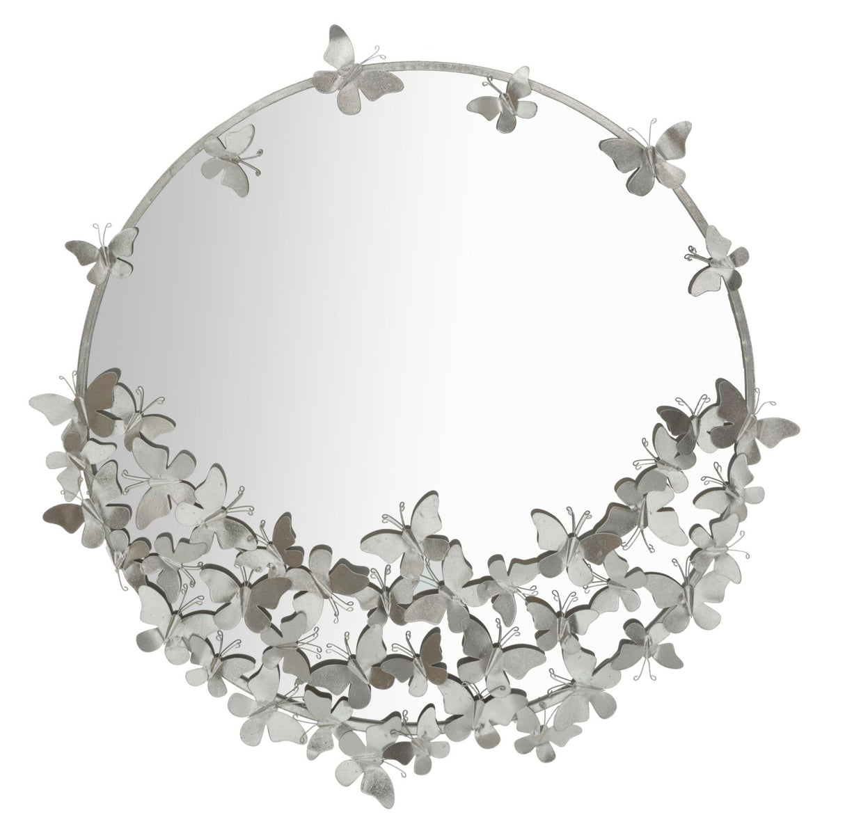 SPECCHIO FARFALLE ROUND SILVER CM Ø 91X3X94