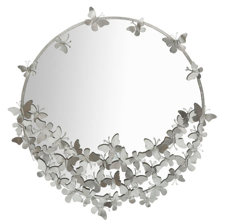 SPECCHIO FARFALLE ROUND SILVER CM Ø 91X3X94