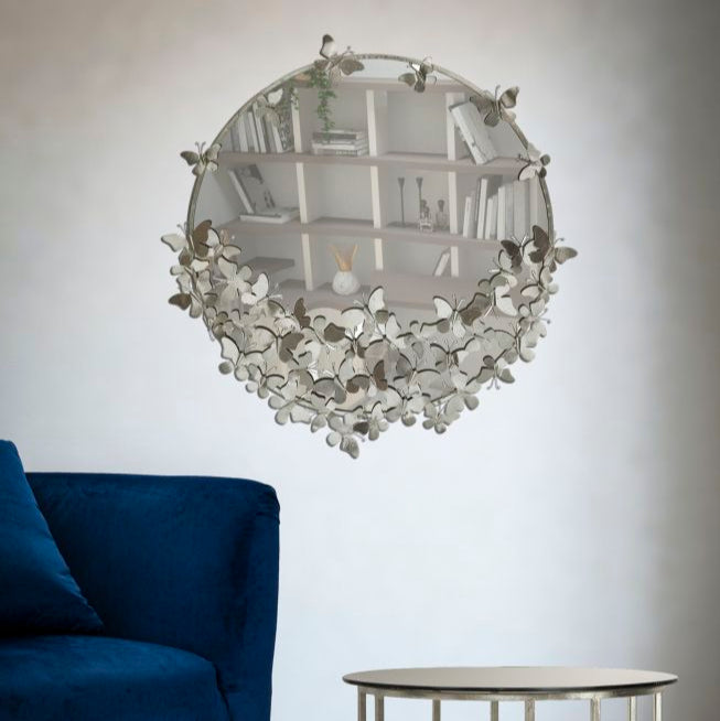 SPECCHIO FARFALLE ROUND SILVER - FERRETTI