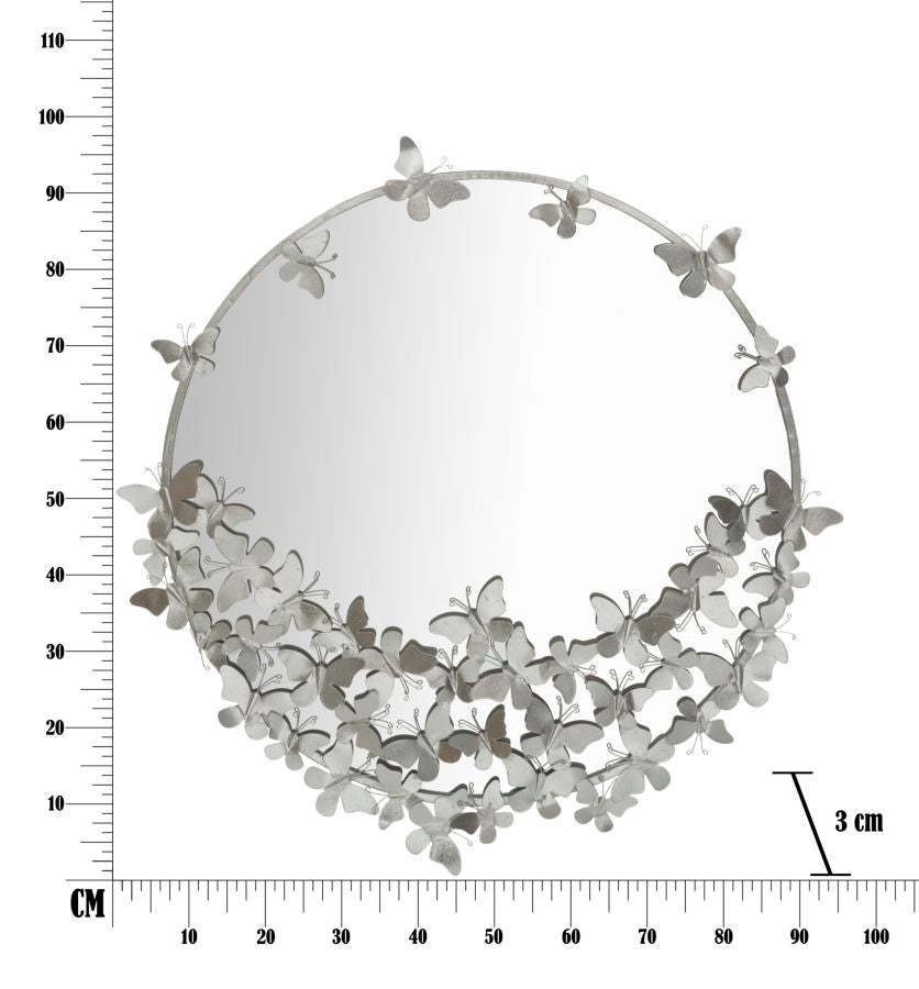 SPECCHIO FARFALLE ROUND SILVER - FERRETTI