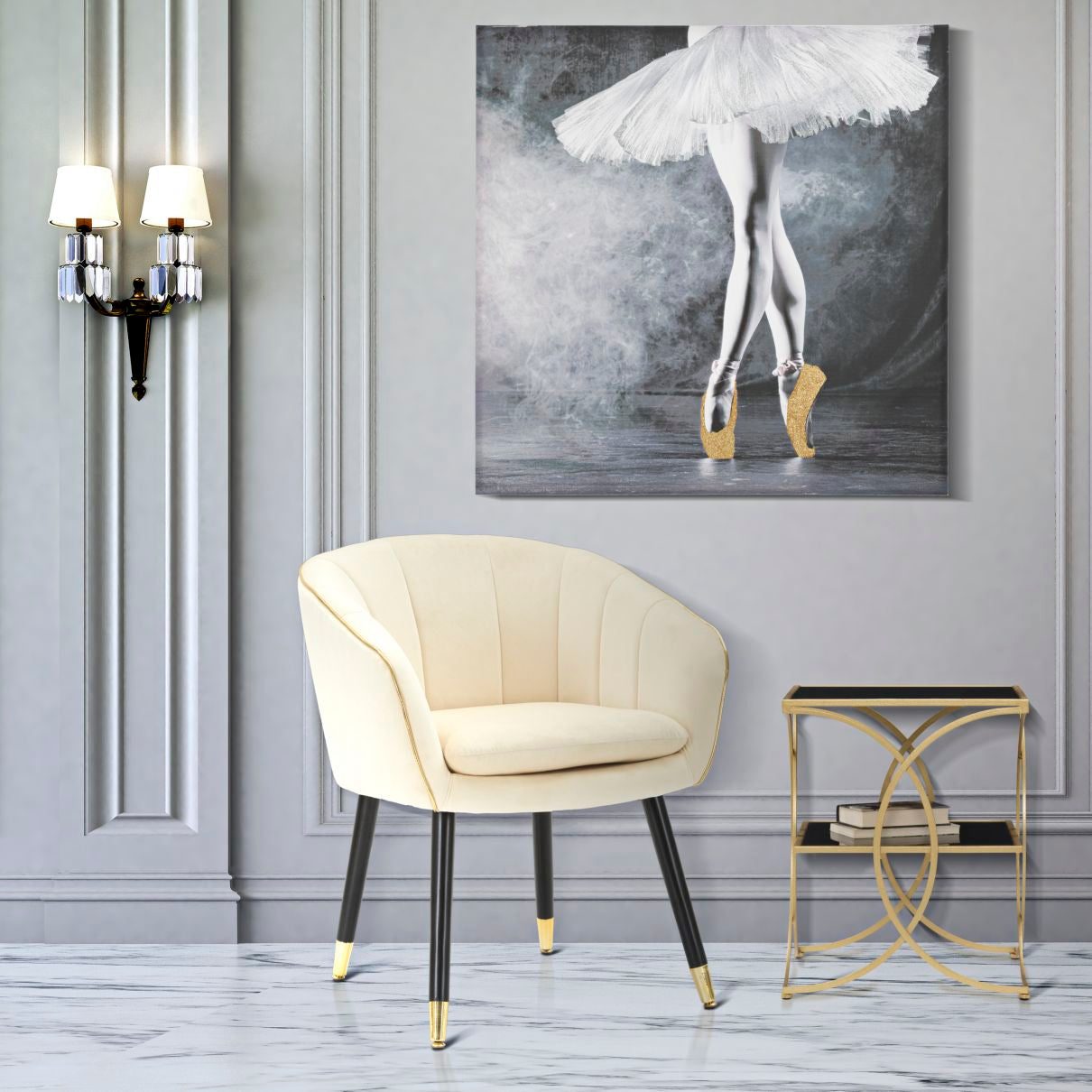 POLTRONA PARIS CREMA/GOLD - FERRETTI