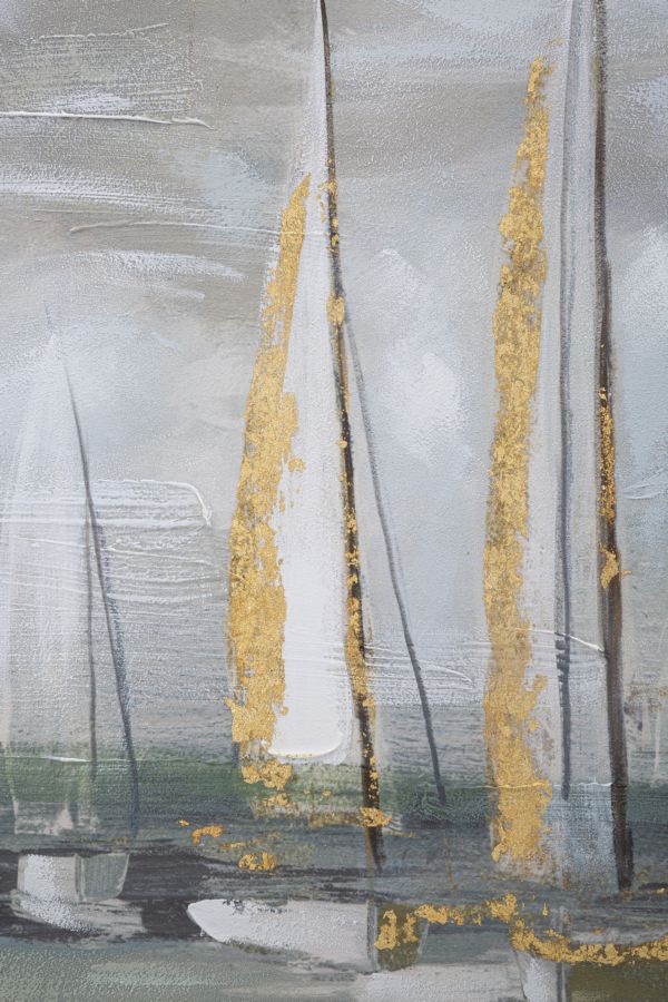 DIPINTO SU TELA GOLD BOAT - FERRETTI