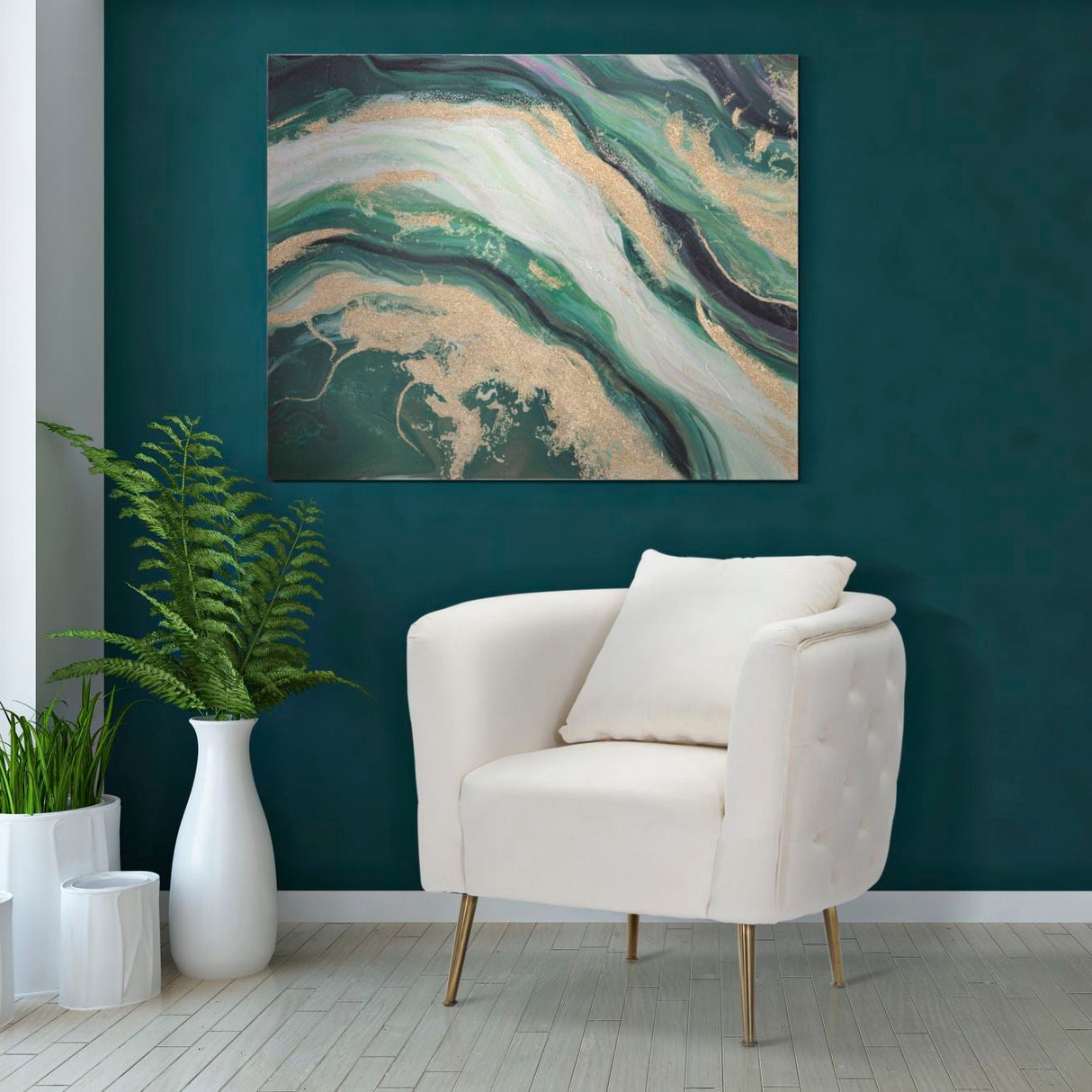 DIPINTO SU TELA GREENERY - FERRETTI