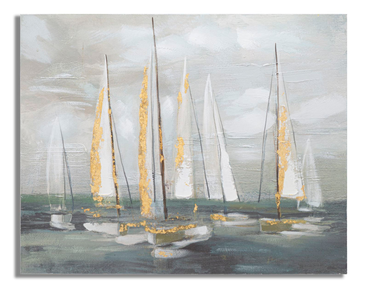 DIPINTO SU TELA GOLD BOAT CM 100X2