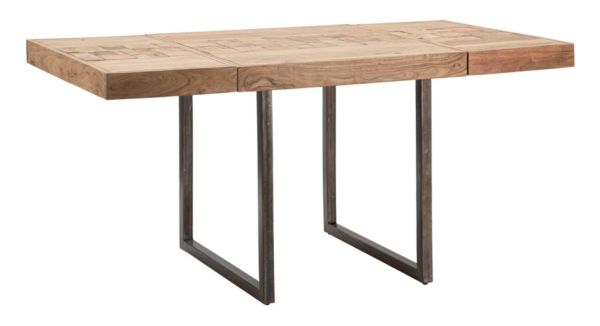 TAVOLO DA PRANZO MUMBAI QUAD. ALL. CM 80X80X77-LUNG. T. 160 ( ACACIA NILOTICA)