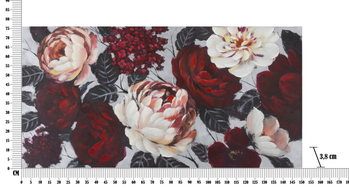 DIPINTO SU TELA WHITE/RED FLOWER LIGHTBACK - FERRETTI