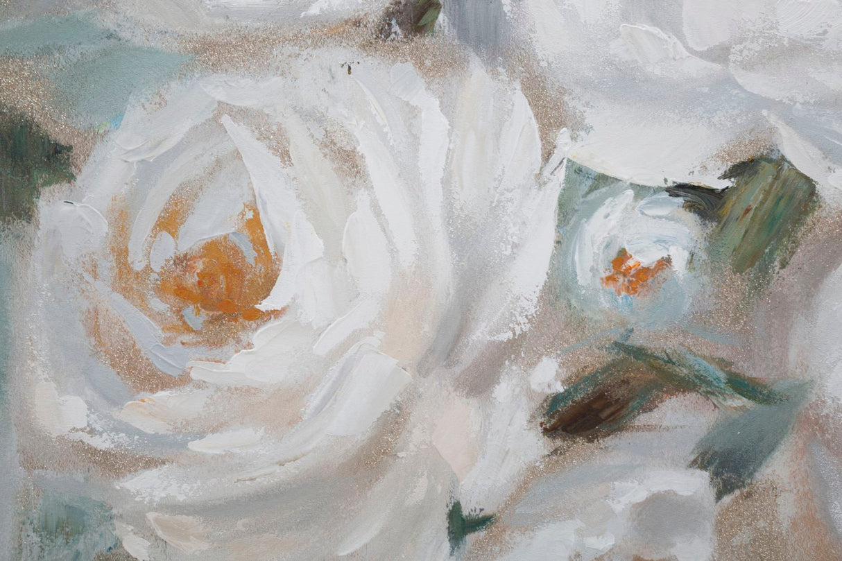DIPINTO SU TELA CREM FLOWER - FERRETTI