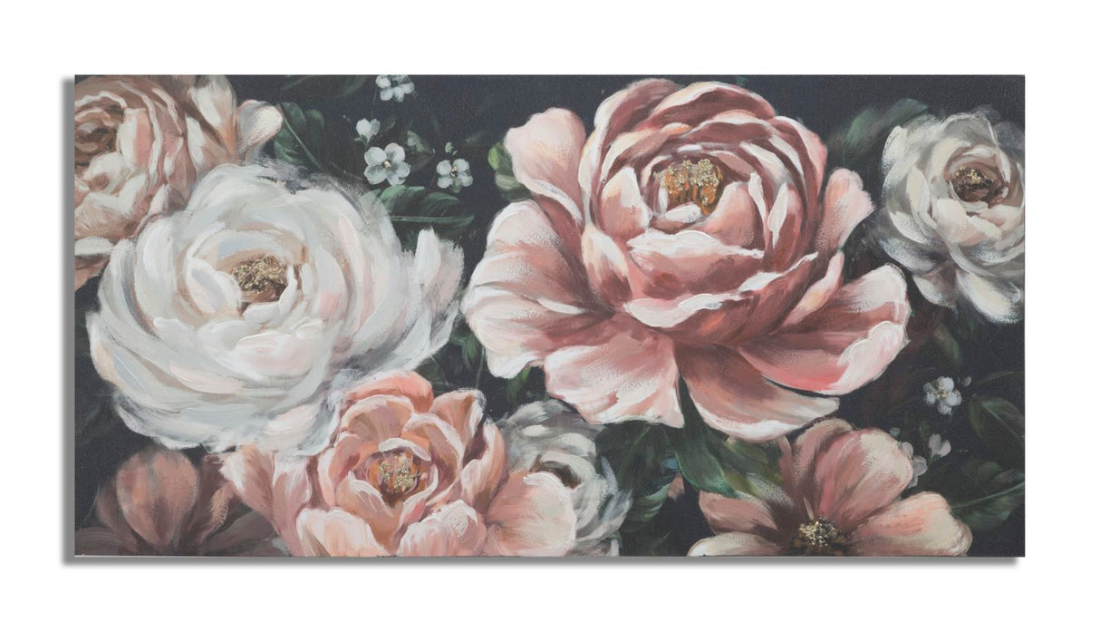 DIPINTO SU TELA RED FLOWY -B- CM 120X3
