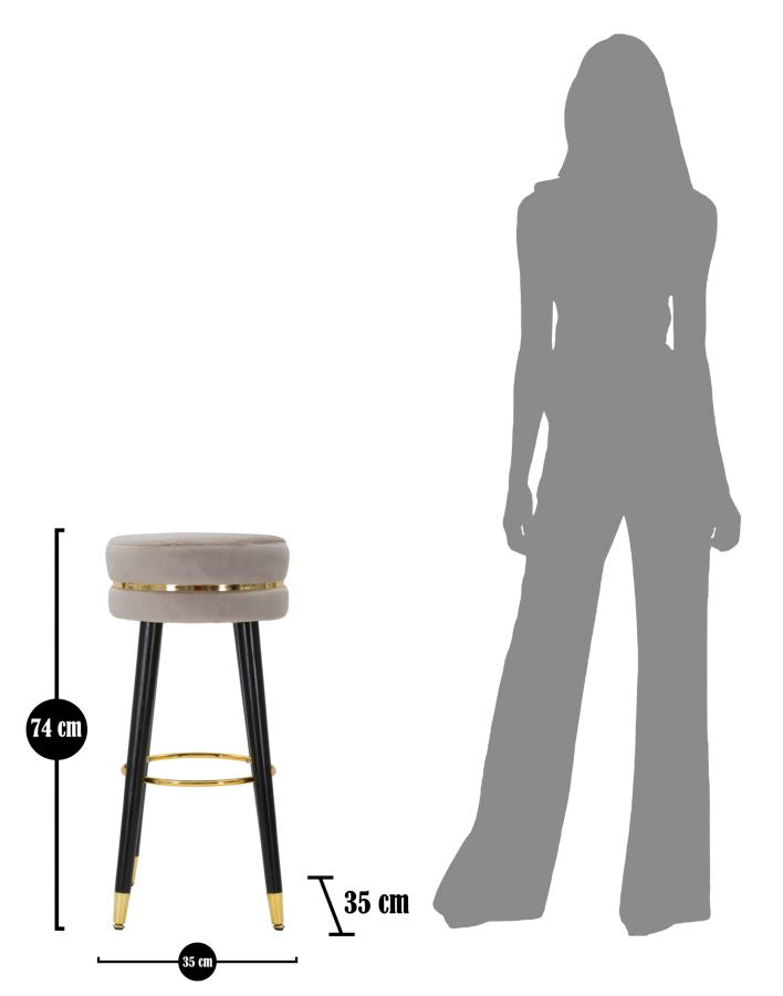 SGABELLO BAR PARIS GRIGIO/GOLD - FERRETTI