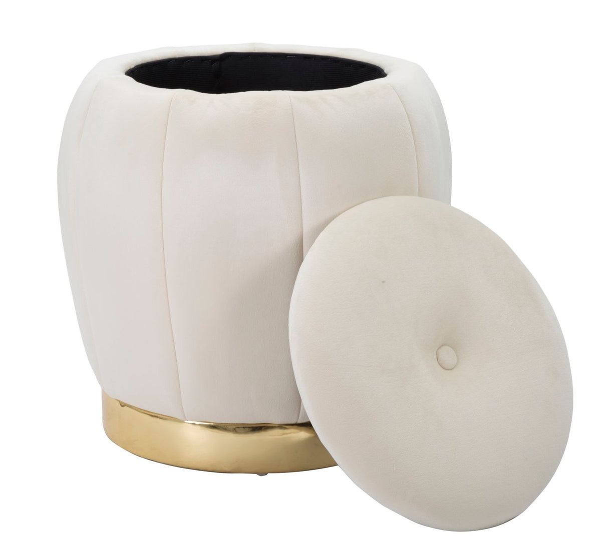 PUFF/CONTENITORE PARIS CREMA/GOLD - FERRETTI