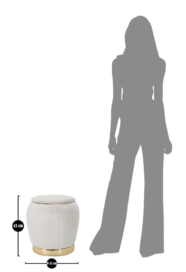 PUFF/CONTENITORE PARIS CREMA/GOLD - FERRETTI