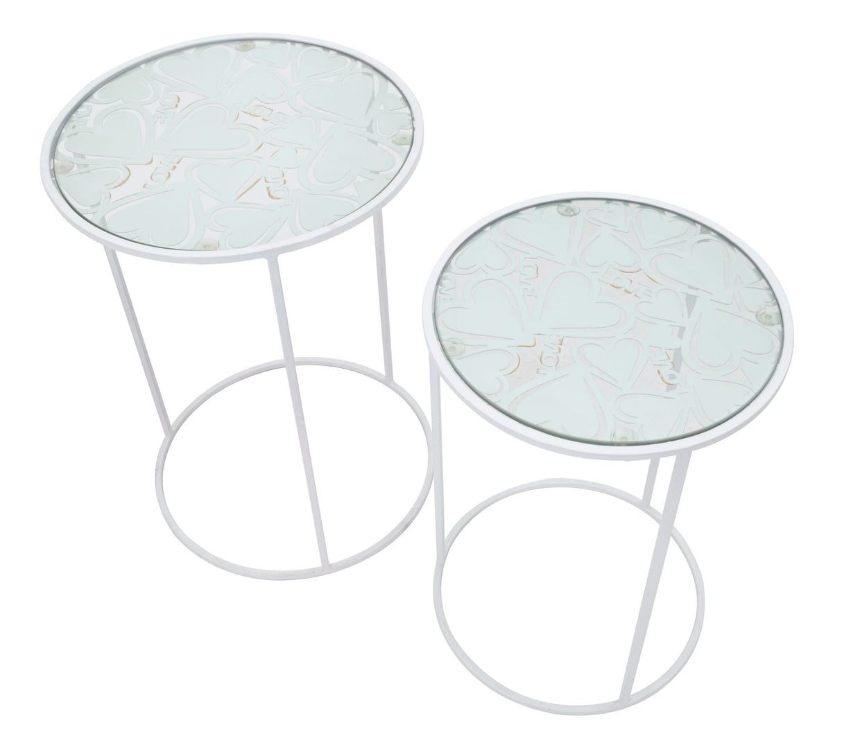TAVOLINETTI WHITE HEARTS COPPIA - FERRETTI