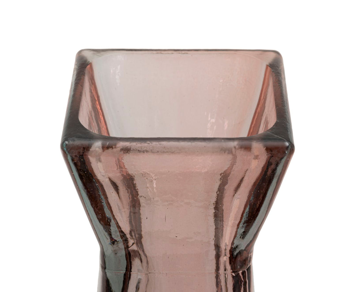 VASO FLORERO PIRAMIDE VETRO RICICLATO PINK (MADE IN SPAIN) - FERRETTI