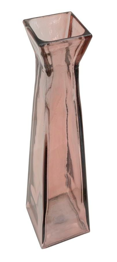 VASO FLORERO PIRAMIDE VETRO RICICLATO PINK (MADE IN SPAIN) - FERRETTI