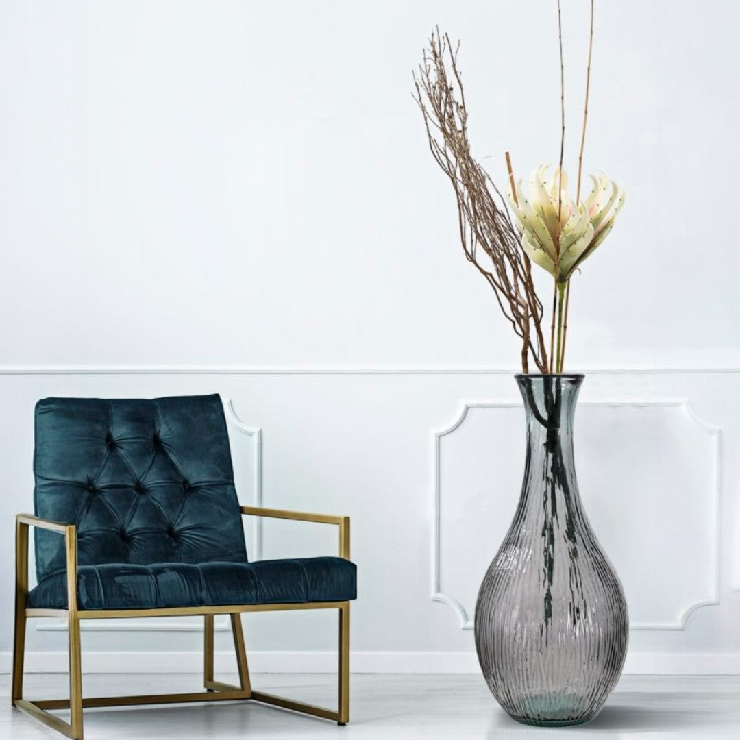 VASO JARRON ARABE LOW VETRO RICICLATO FUMO (MADE IN SPAIN) - FERRETTI