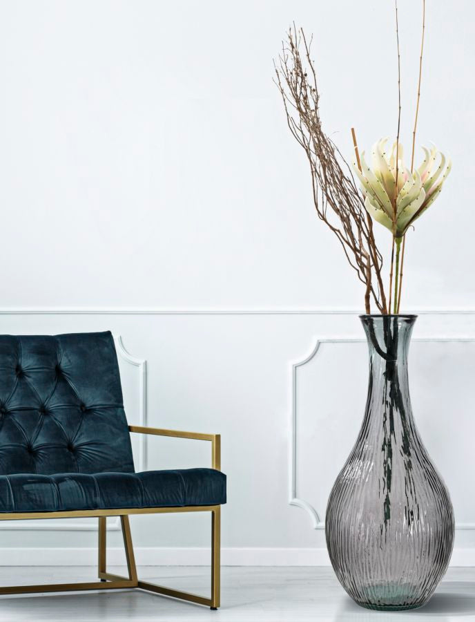 VASO JARRON ARABE LOW VETRO RICICLATO FUMO (MADE IN SPAIN) CM Ø 34X75 - FERRETTI