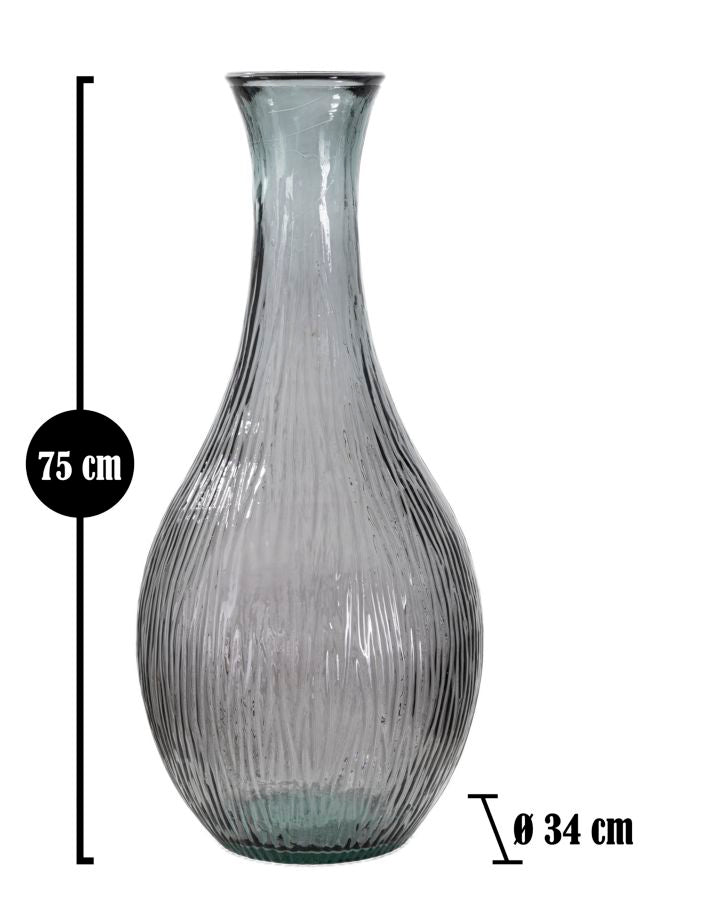 VASO JARRON ARABE LOW VETRO RICICLATO FUMO (MADE IN SPAIN) - FERRETTI