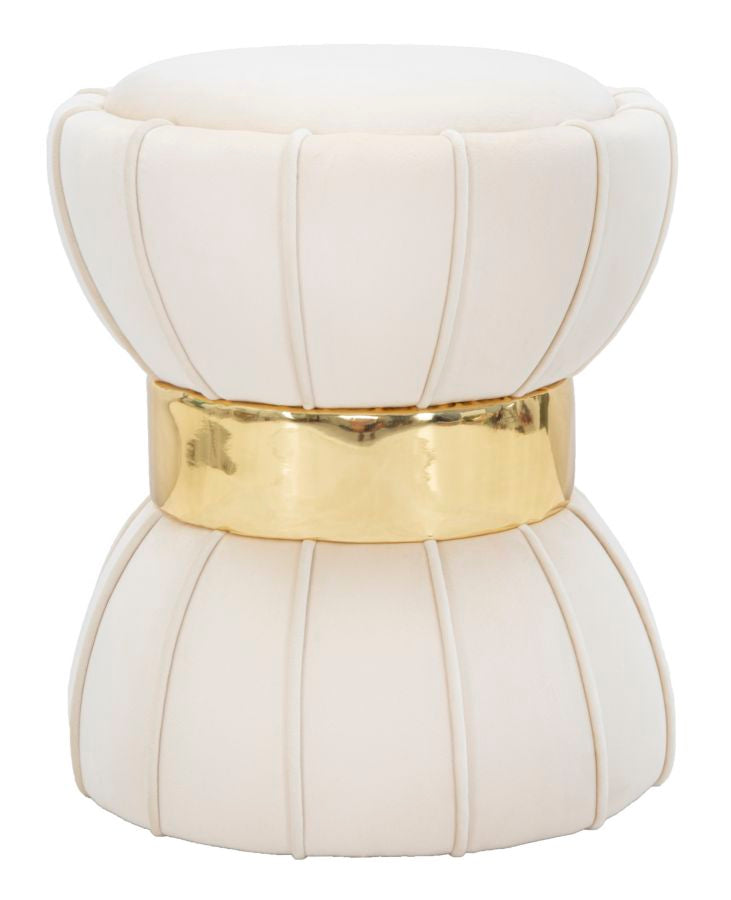 SGABELLO FLOWER CREMA CM Ø 40X44