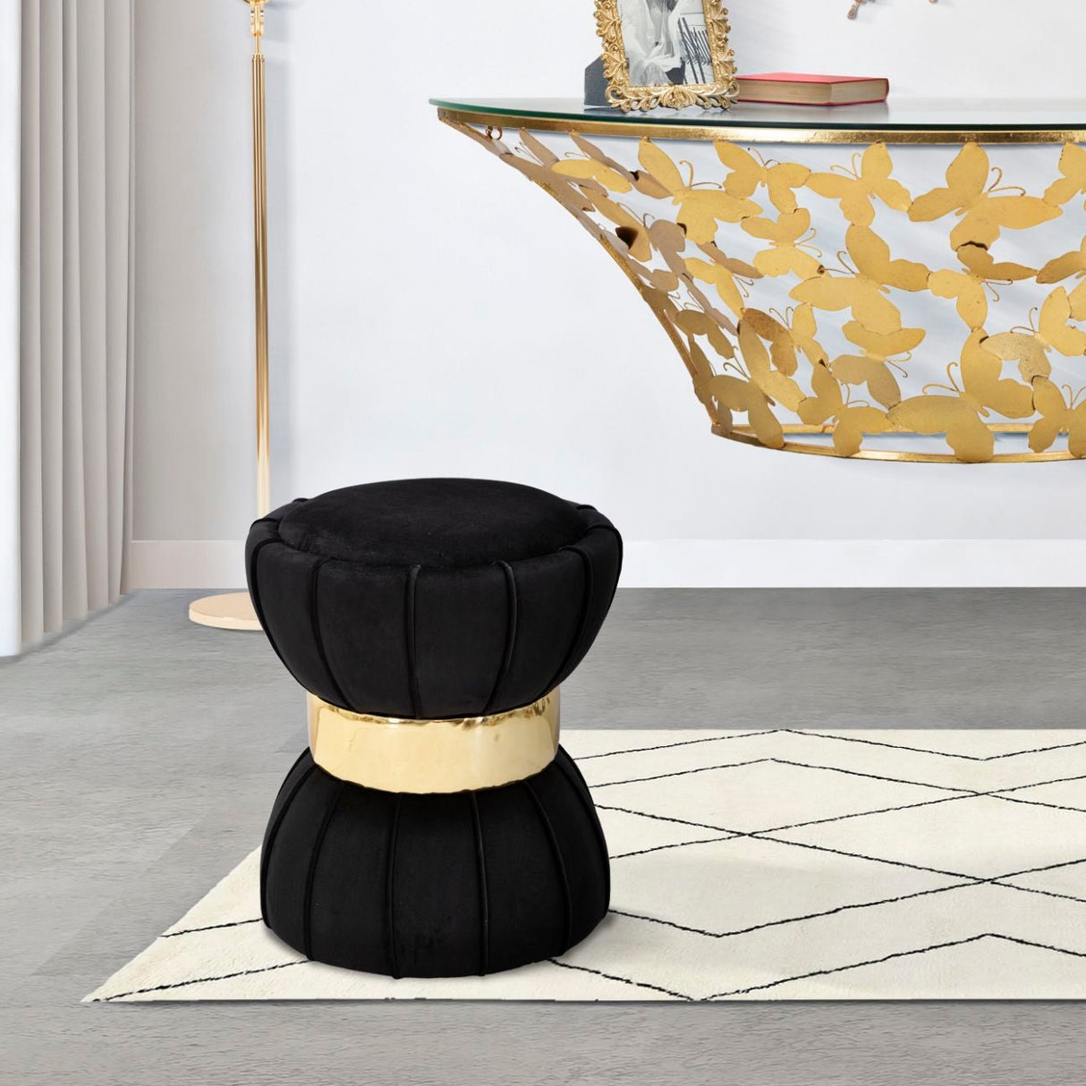 SGABELLO FLOWER NERO - FERRETTI