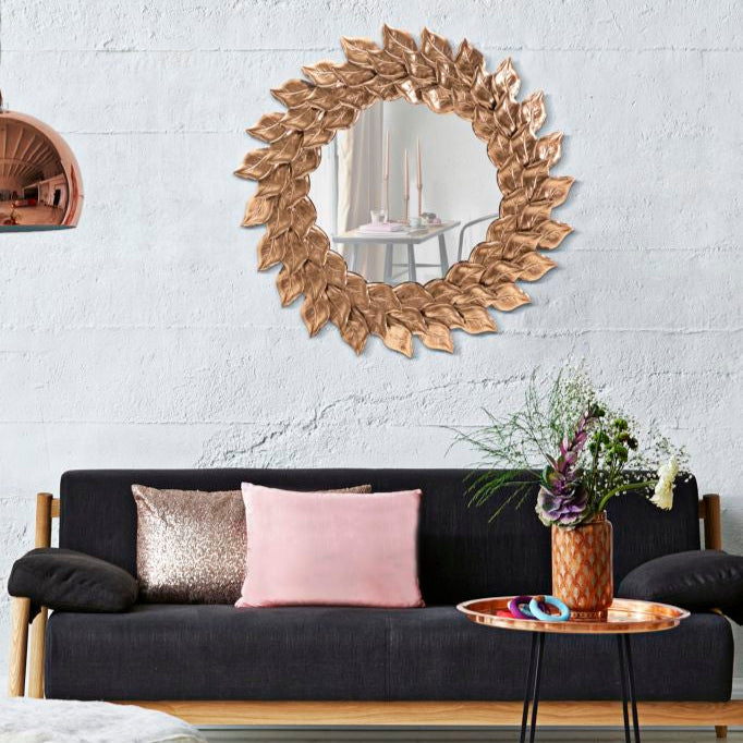 SPECCHIO DA MURO GLAM PETAL RAME - FERRETTI