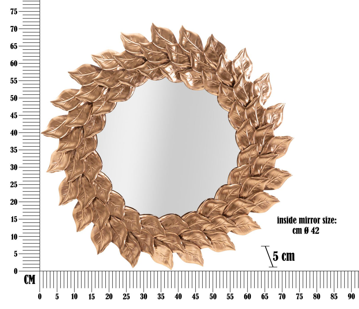 SPECCHIO DA MURO GLAM PETAL RAME - FERRETTI