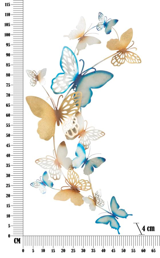 PANNELLO DA MURO BUTTERFLIES ORO/CELESTE C - FERRETTI
