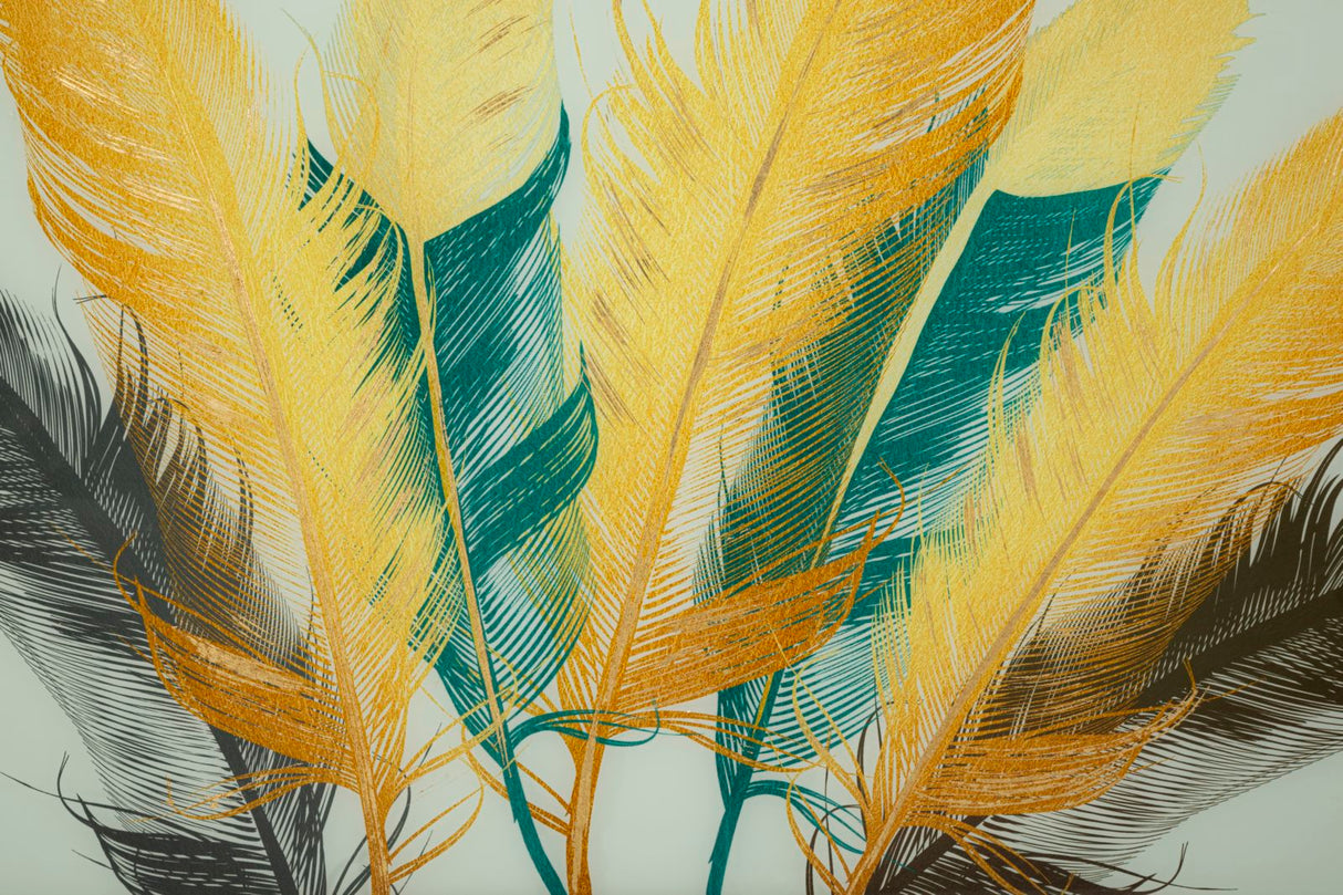 PANNELLO VETRO C/CORNICE FEATHERS - FERRETTI