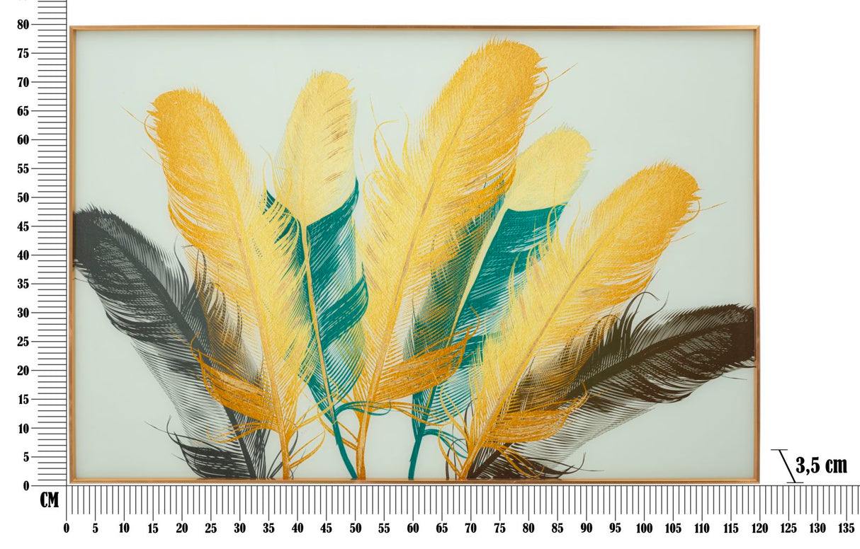 PANNELLO VETRO C/CORNICE FEATHERS - FERRETTI