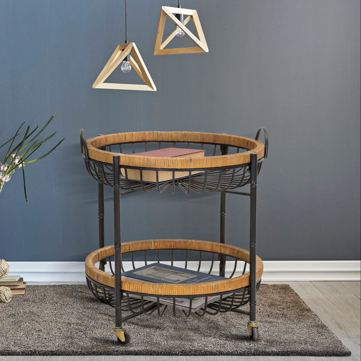 CARRELLO CON DOPPIO CESTINO CEBU C/RUOTE - FERRETTI