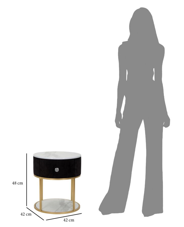 COMODINO MONTPELLIER NERO - FERRETTI