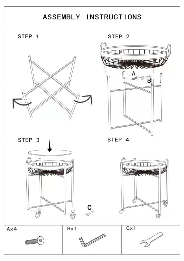 CARRELLO CON DOPPIO CESTINO CEBU C/RUOTE - FERRETTI