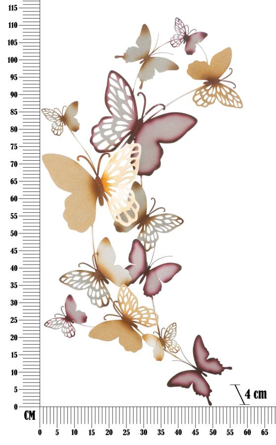 PANNELLO DA MURO BUTTERFLIES ORO/BORDEAUX C - FERRETTI