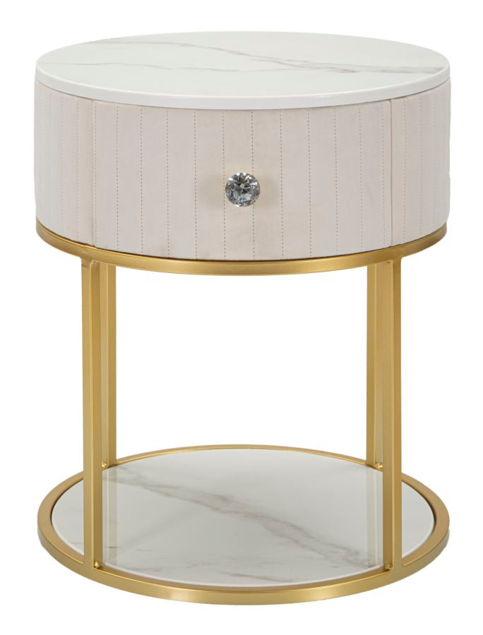 COMODINO MONTPELLIER CREMA CM Ø 42X48