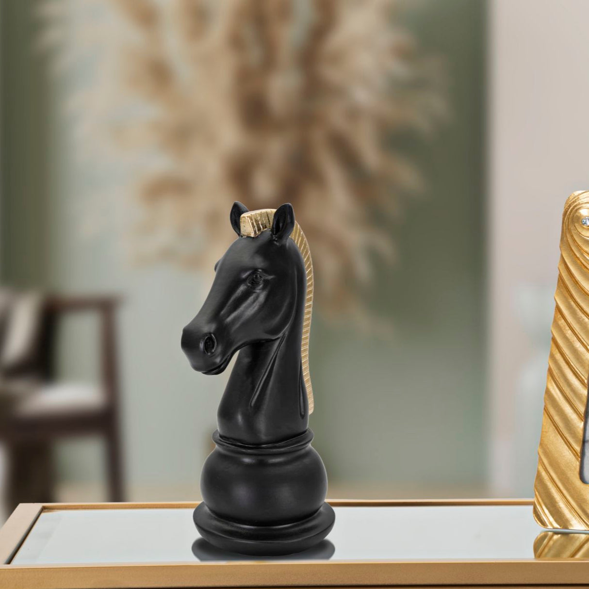 CAVALLO NERO E ORO CM 10,5X8,5X19 - FERRETTI