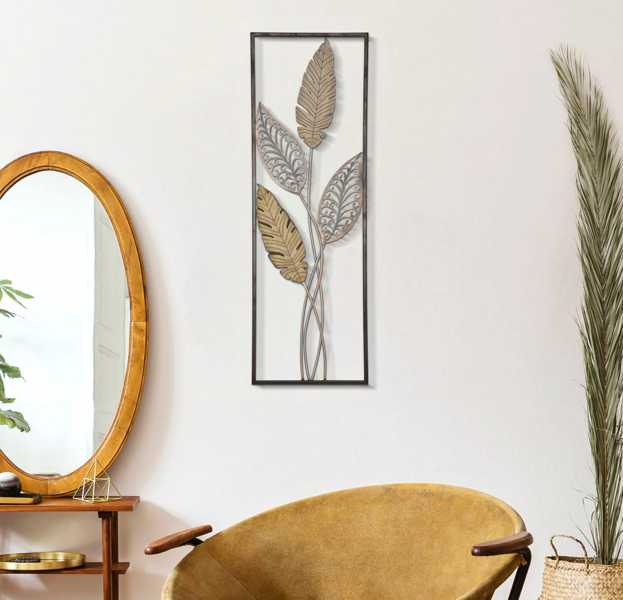 PANNELLO IN FERRO E LEGNO FOGLIE -A- FERRETTI