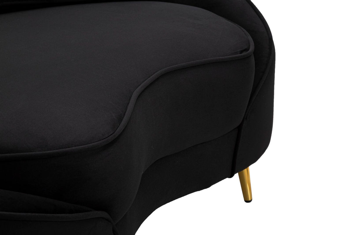 DIVANETTO 2 POSTI OSLO C/CUSCINI NERO - FERRETTI