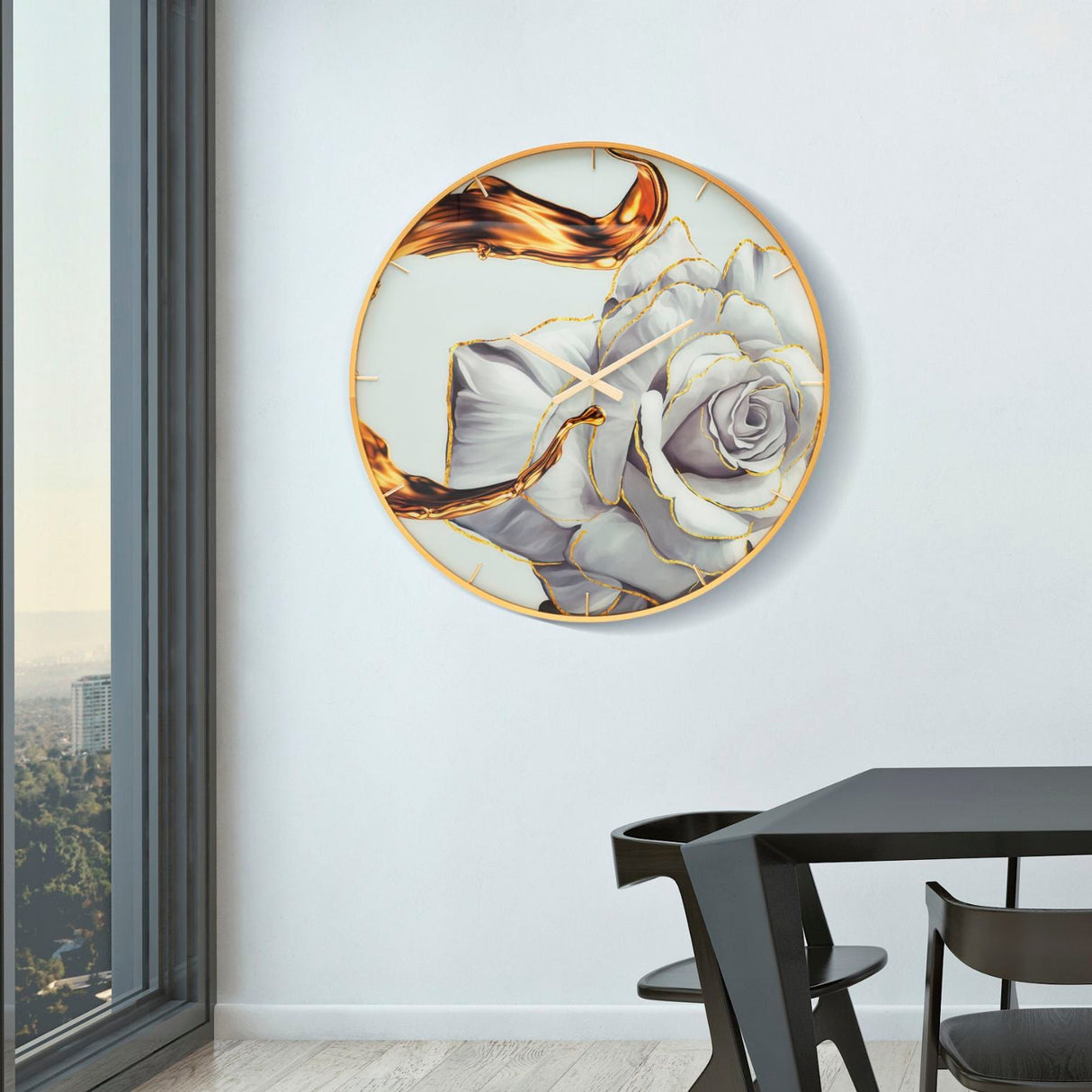 OROLOGIO GLASS ROSE CM Ø 80X5 - FERRETTI