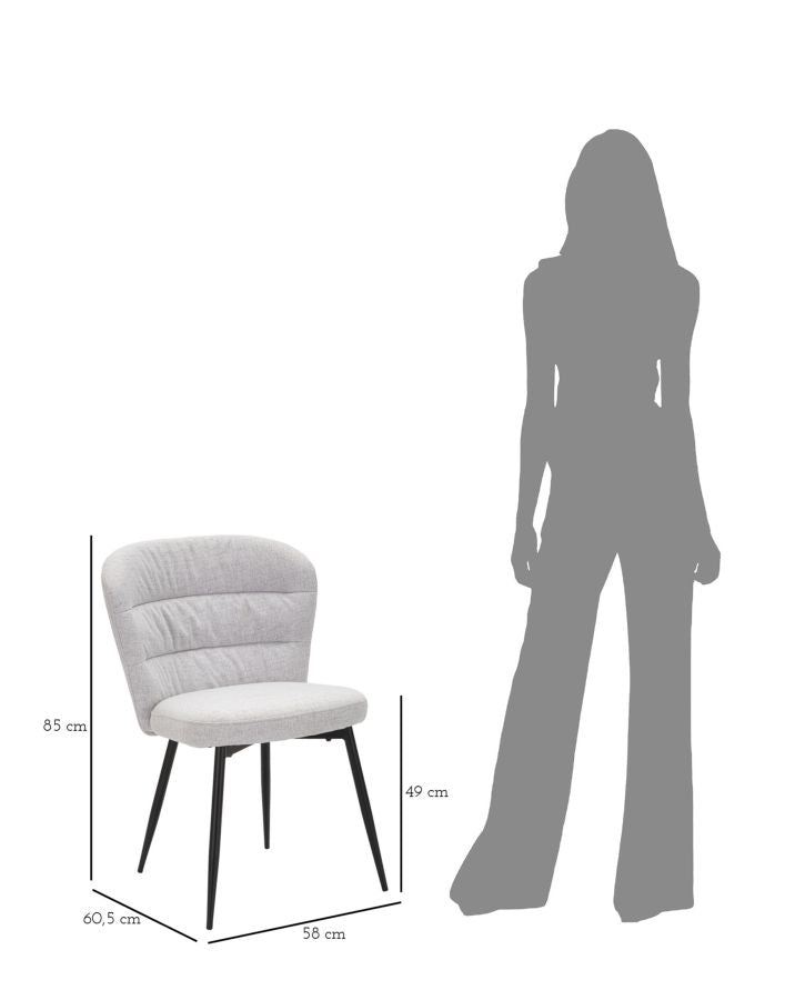 SEDIA LOSANNA GRIGIA SET 2 PZ - FERRETTI