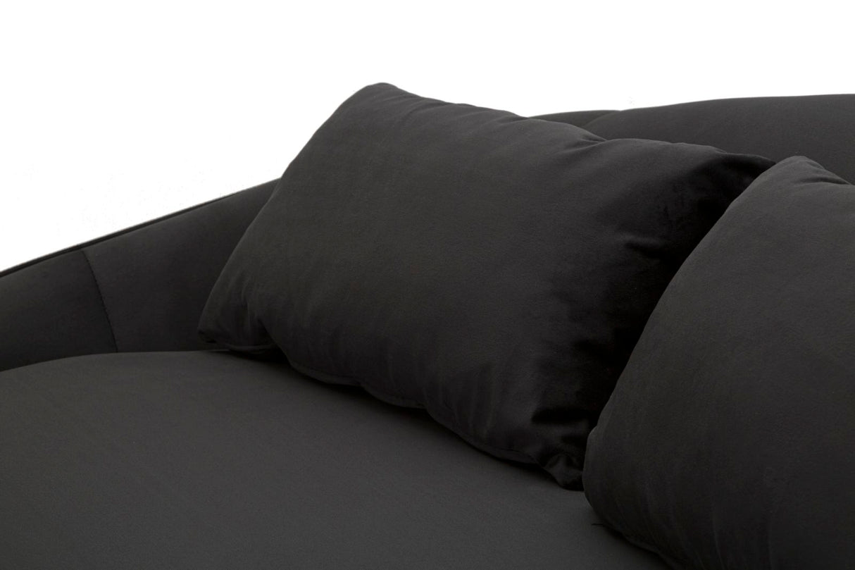 DIVANO 3 POSTI OSLO C/CUSCINI  NERO - FERRETTI