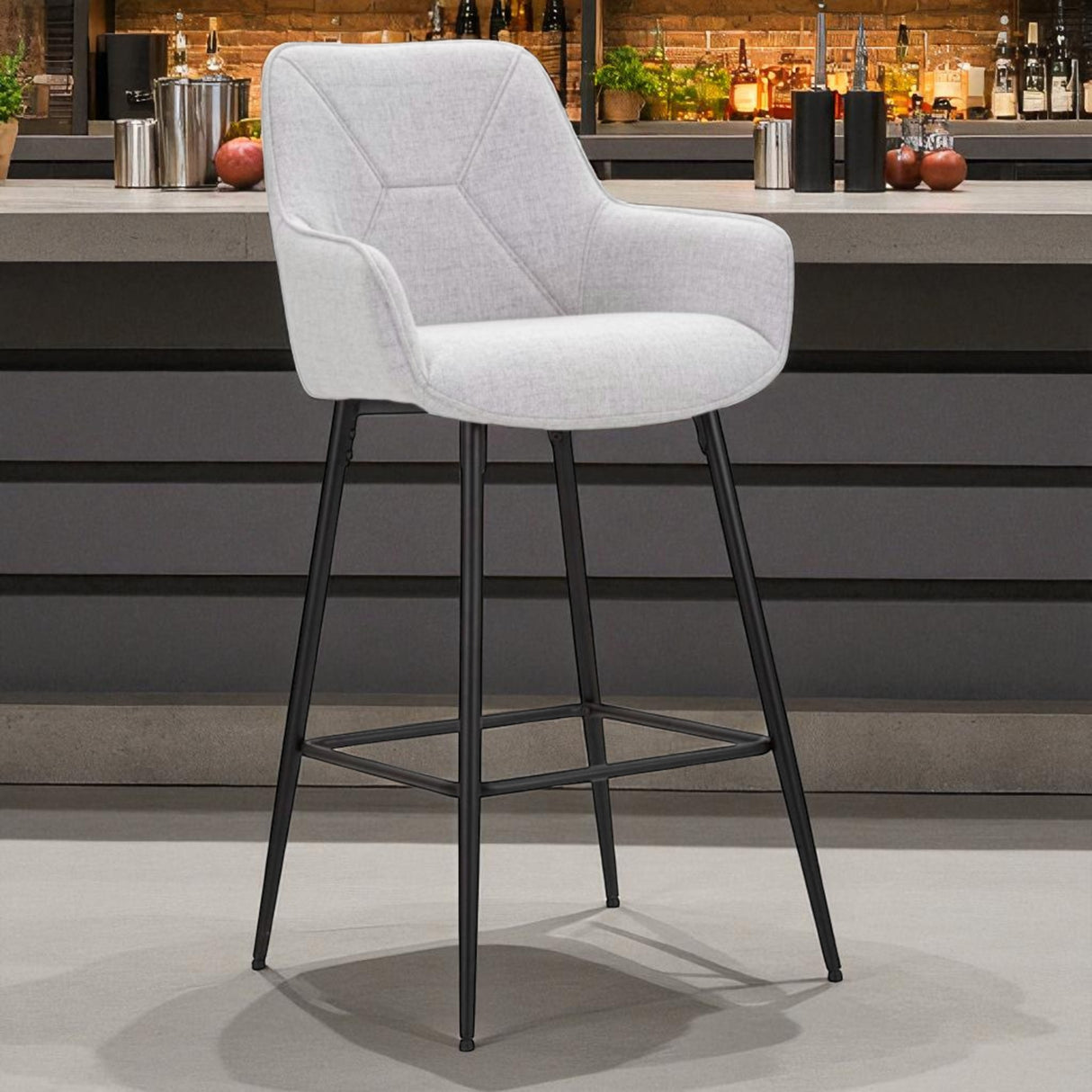 SGABELLO BAR GRIGIO SET 2 PZ - FERRETTI
