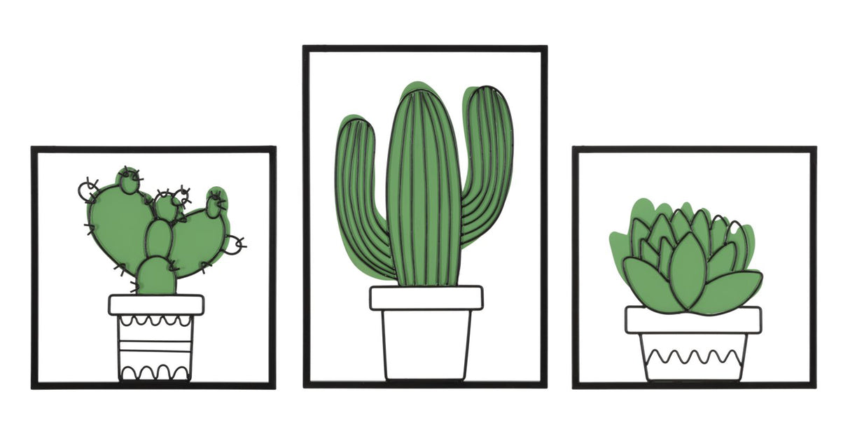 PANNELLO DA MURO CACTUS SET 3PZ 33X1