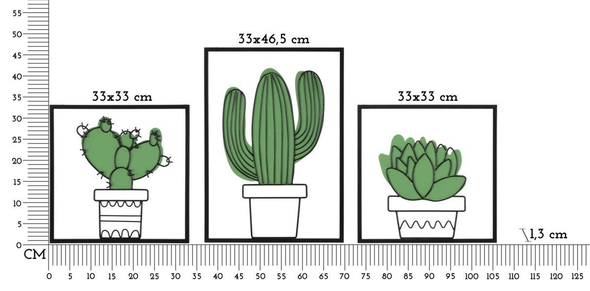 PANNELLO DA MURO CACTUS SET 3PZ - FERRETTI