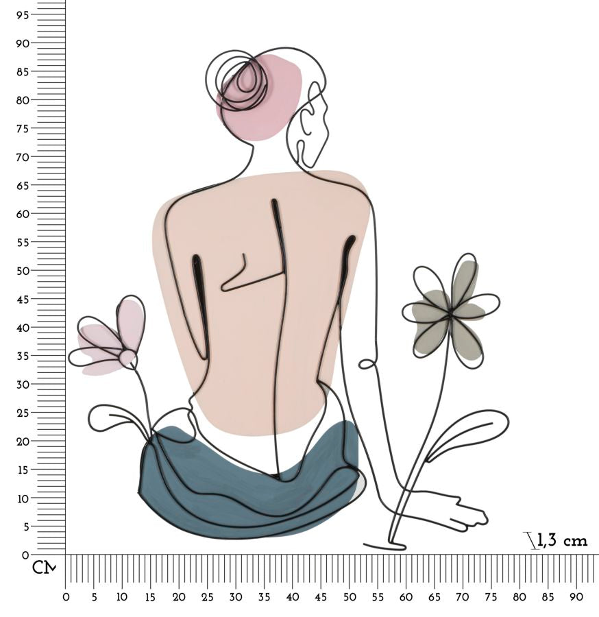 PANNELLO DA MURO LADY W/FLOWER - FERRETTI