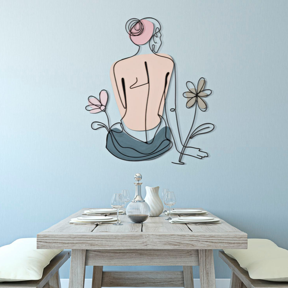 PANNELLO DA MURO LADY W/FLOWER - FERRETTI